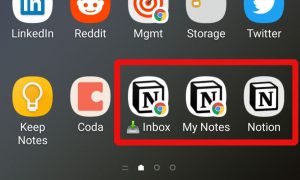 Screenshot - Notion quick notes icons